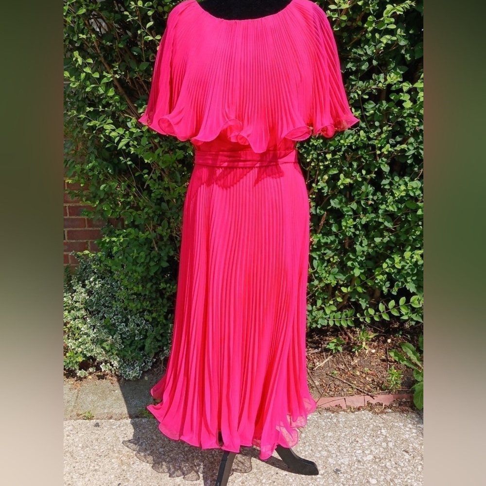 Vintage 1960s Miss Elliette Dress California Pink Chiffon Clueless Barbie